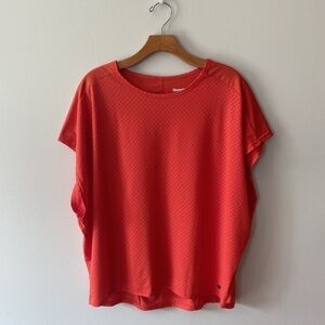 𝅺bench Cap Sleeve Geo Mesh Tee Red Orange Size Medium